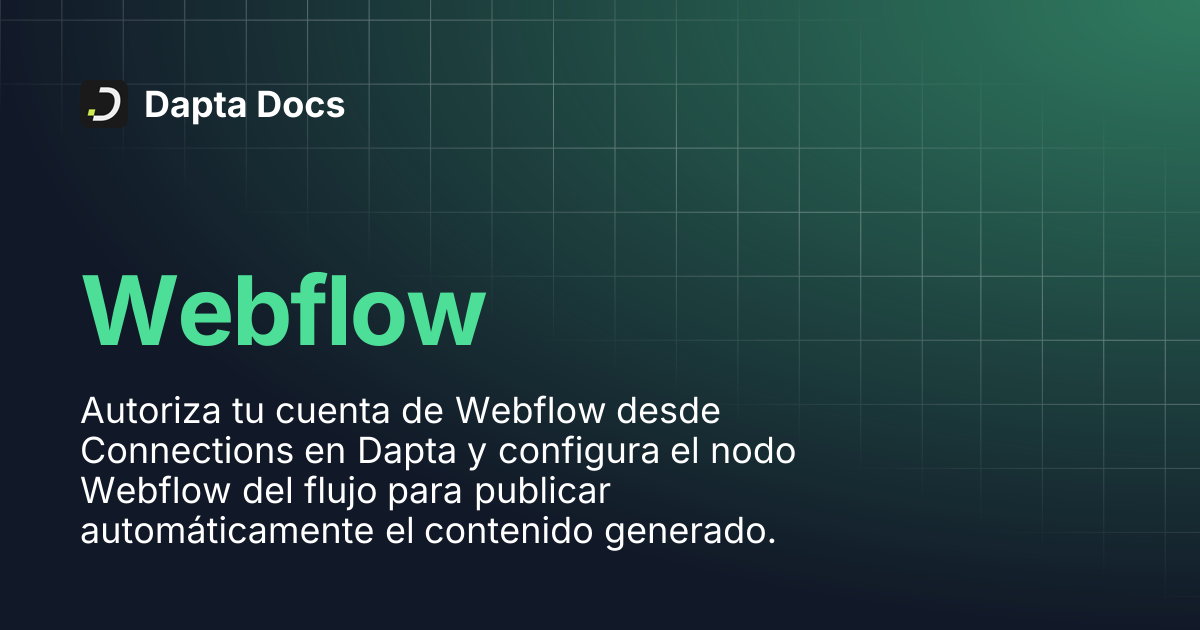 Webflow | Dapta Docs
