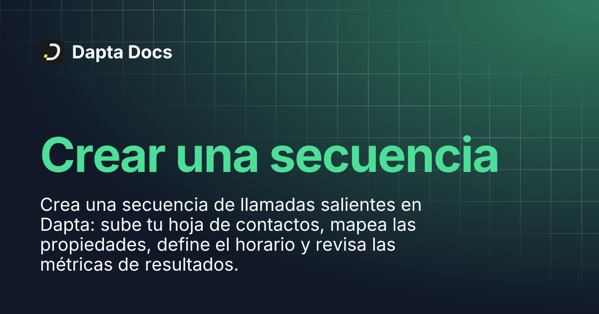 Crear una campaña | Dapta Docs