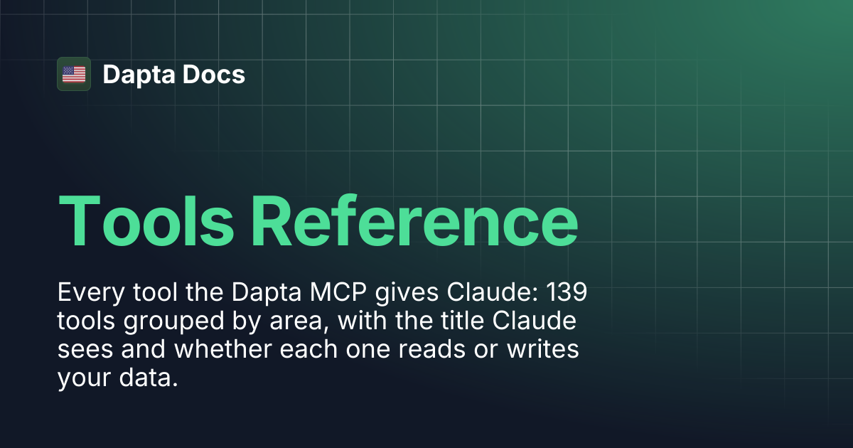 Tools Reference | Dapta Docs
