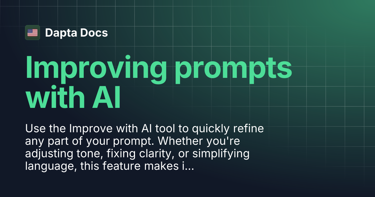 Improving prompts with AI | Dapta Docs