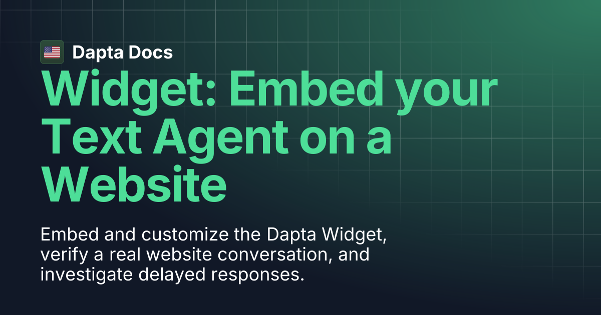 Widget: Embed your Text Agent on a Website | Dapta Docs