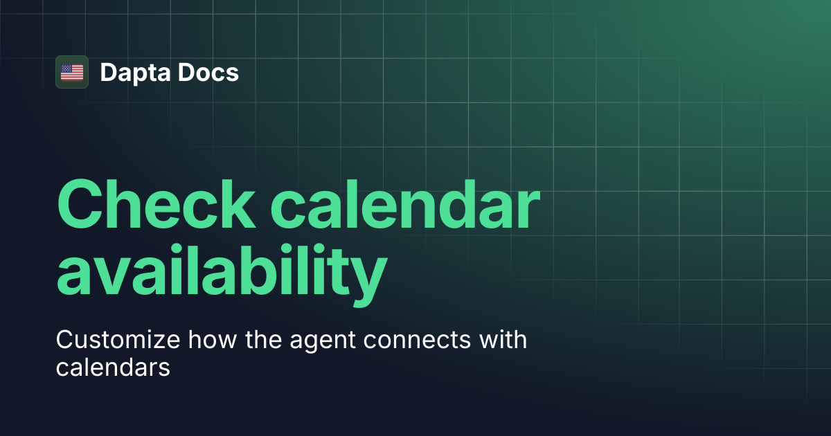 Check calendar availability | Dapta Docs
