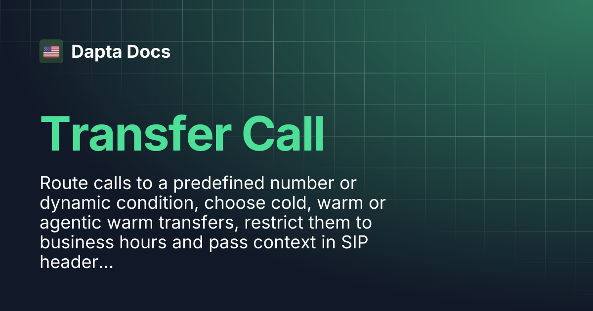 Transfer Call | Dapta Docs