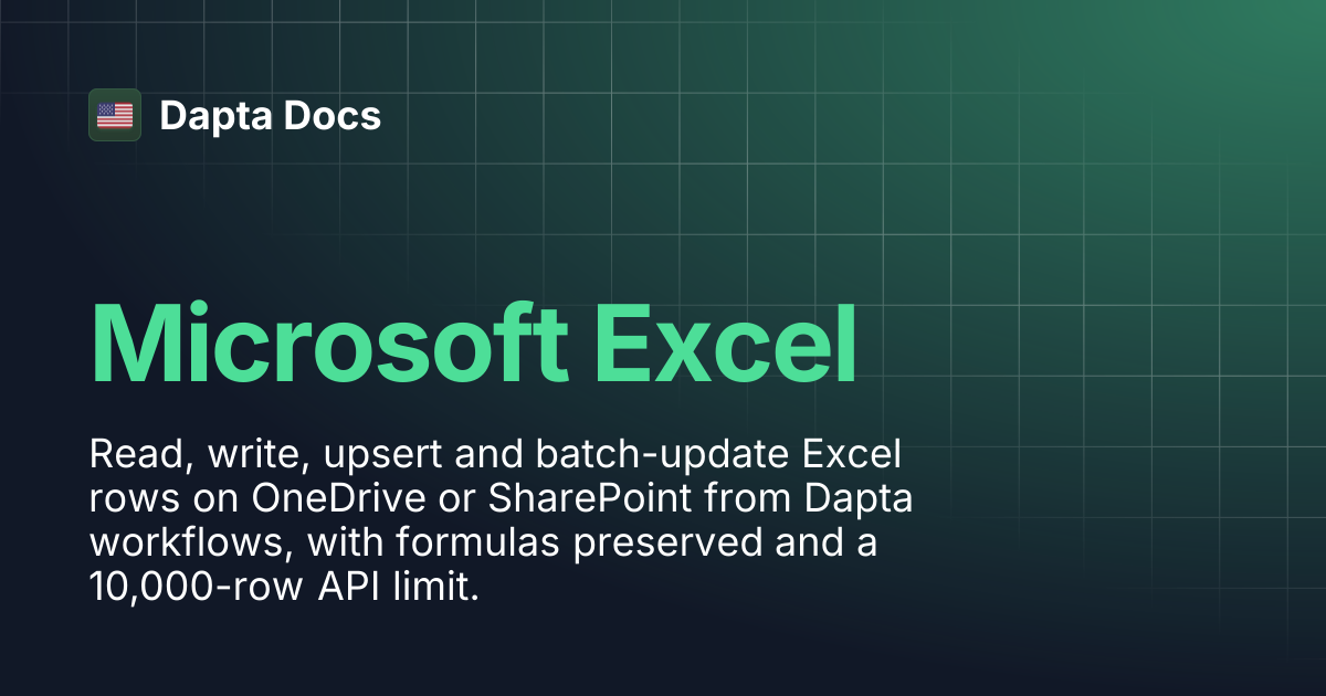 Microsoft Excel | Dapta Docs